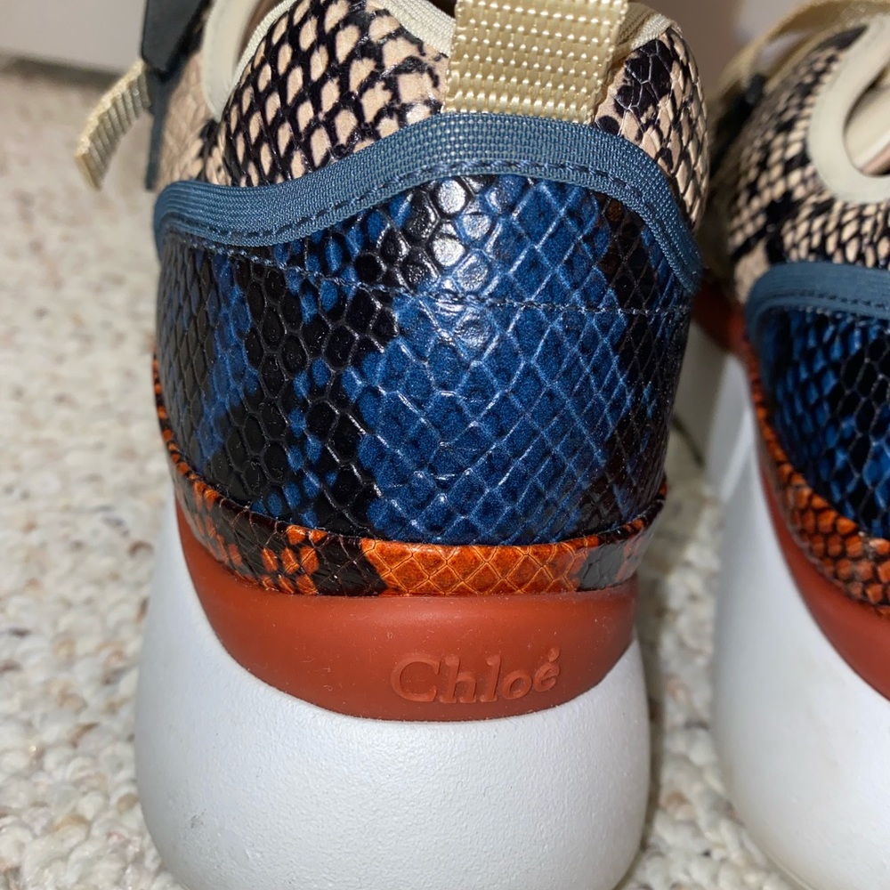 Chloé- authentic designer Sonnie Snakeskin Sneakers multicolored - Picture 6 of 12